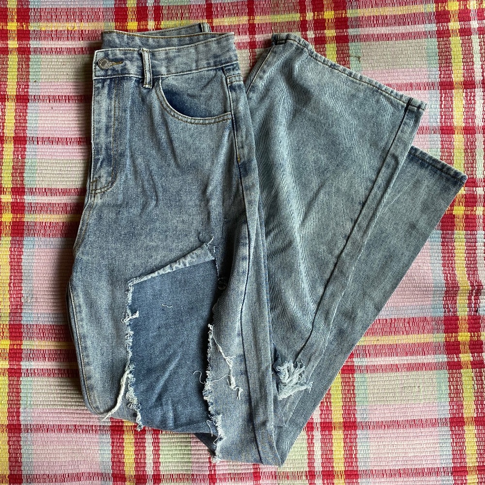 Shein distressed jeans wide leg